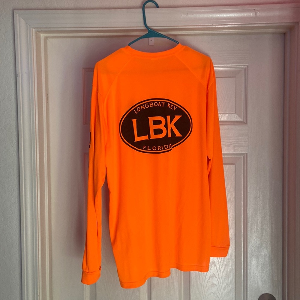 Orange, long sleeve, dry fit shirt